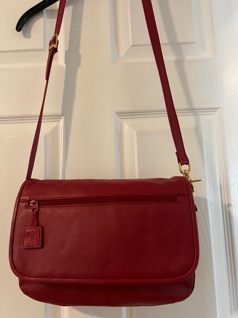 Giani Bernini Red Leather Crossbody Shoulder Bag